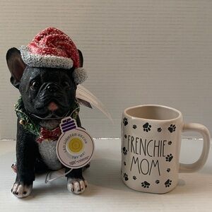 Rae Dunn Frenchie Mug Christmas Light Up NEW